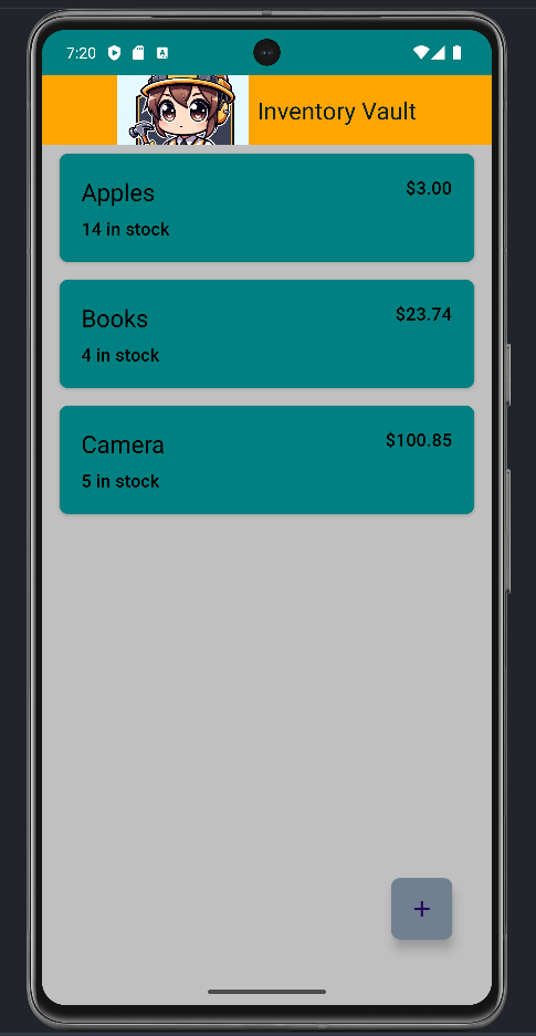 Screenshot of Inventory App